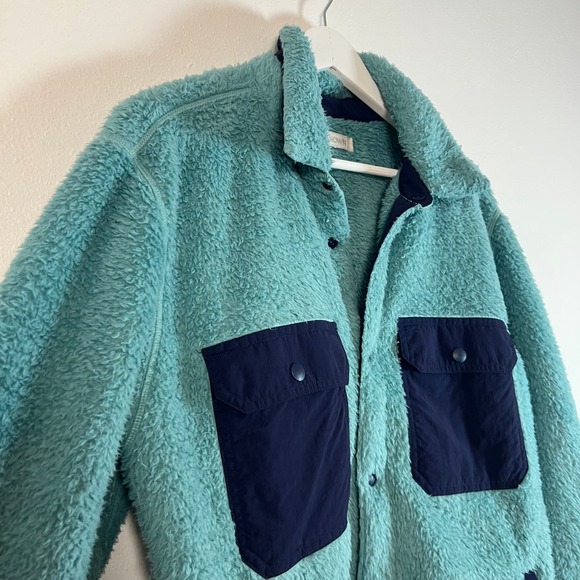 Outerknown Men's Standard Skyline Sherpa Fleece Shirt Jacket Size M Button Front - Picture 7 of 13